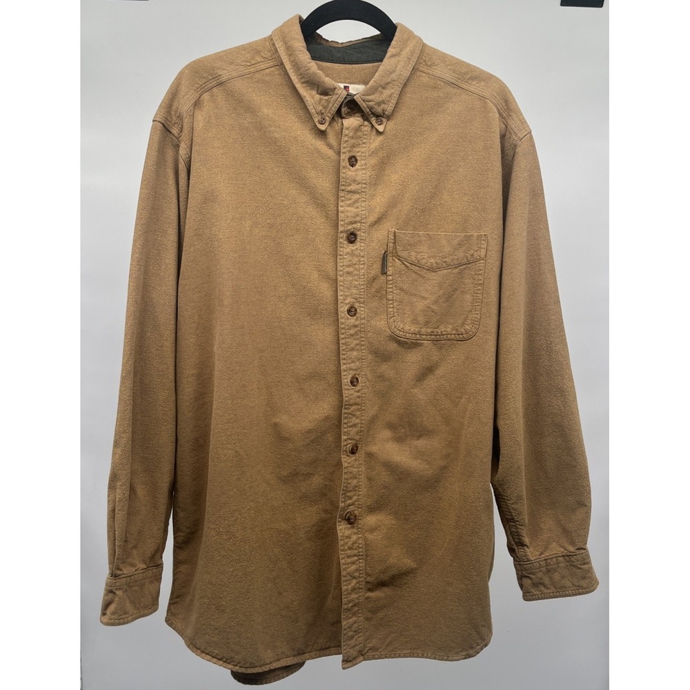 Woolrich Vintage Buckskin Heather Shirt Men's XL‎ Long Sleeve Cabin Outdoor Work